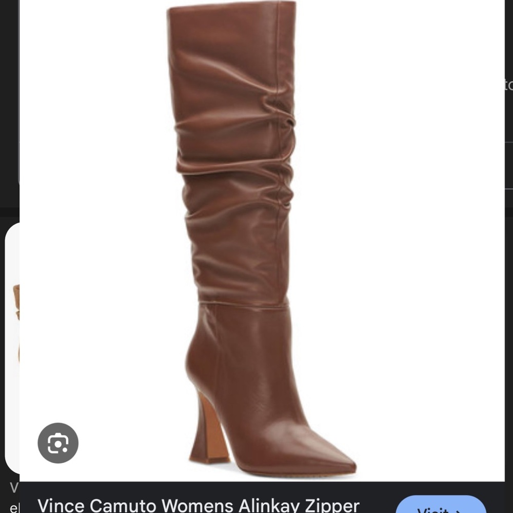 Vince Camuto Brown Heeled Boots with Slouchy Design